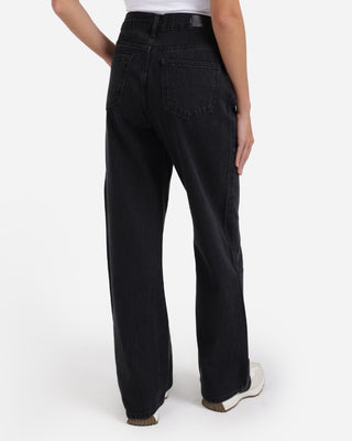 Wide Leg Black Rhine Stone Casual Jeans