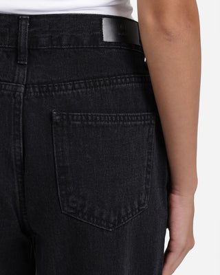 Wide Leg Black Rhine Stone Casual Jeans