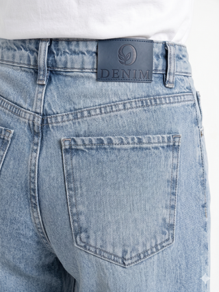 Wide Leg Light Blue Casual Jeans