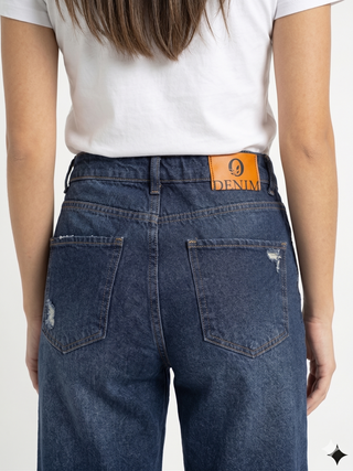Straight Dark Blue Casual Jeans