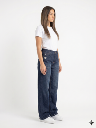 Straight Dark Blue Casual Jeans