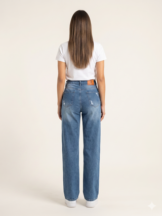 Straight Blue Casual Jeans