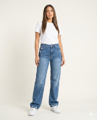 Straight Blue Casual Jeans