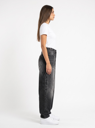 Balloon Fit Black Casual Jeans