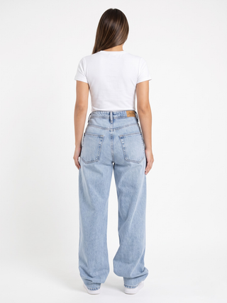 Wide Leg Ice Blue Casual Jeans