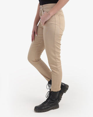 Boyfriend Beige Casual Gabardine