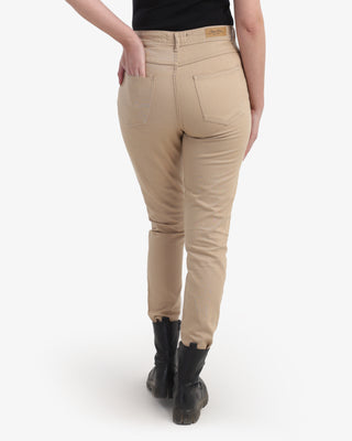 Boyfriend Beige Casual Gabardine