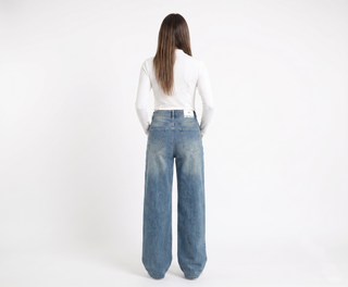 Mega Baggy Dirty Light Blue Casual Jeans