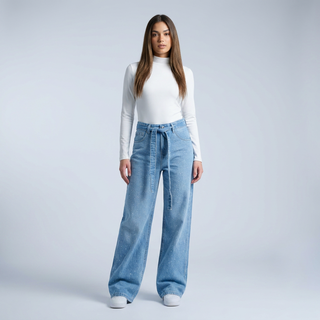 Starlight Wide leg Light Blue Casual Jeans