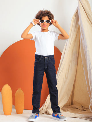 Boys Slim Fit Navy Casual Jeans